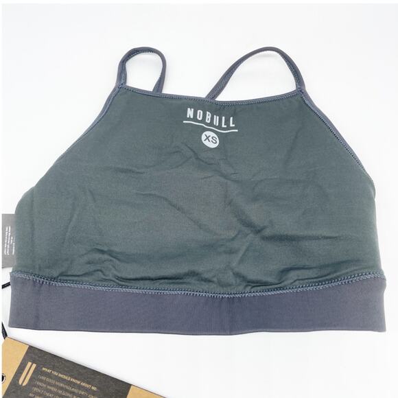NoBull Women's Matte High Neck Sports Bra Dark Gray Size XS - Picture 6 of 6